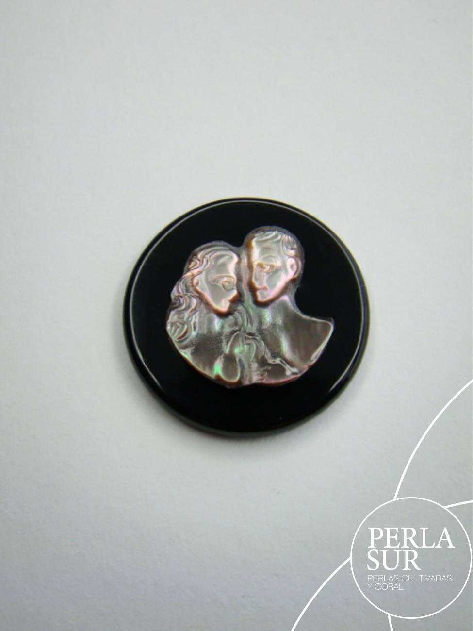 Pareja 20´5mm Camafeo Nácar Tahití+Ónix