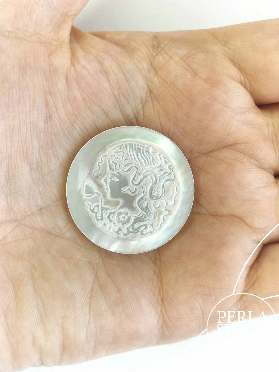 Camafeo Nácar 30mm Redondo (Australiana)