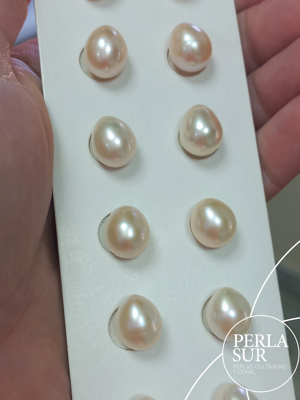 Pareja Perla Oval 10-10'5mm 1/2 T. C. Natural Peach Fuzz