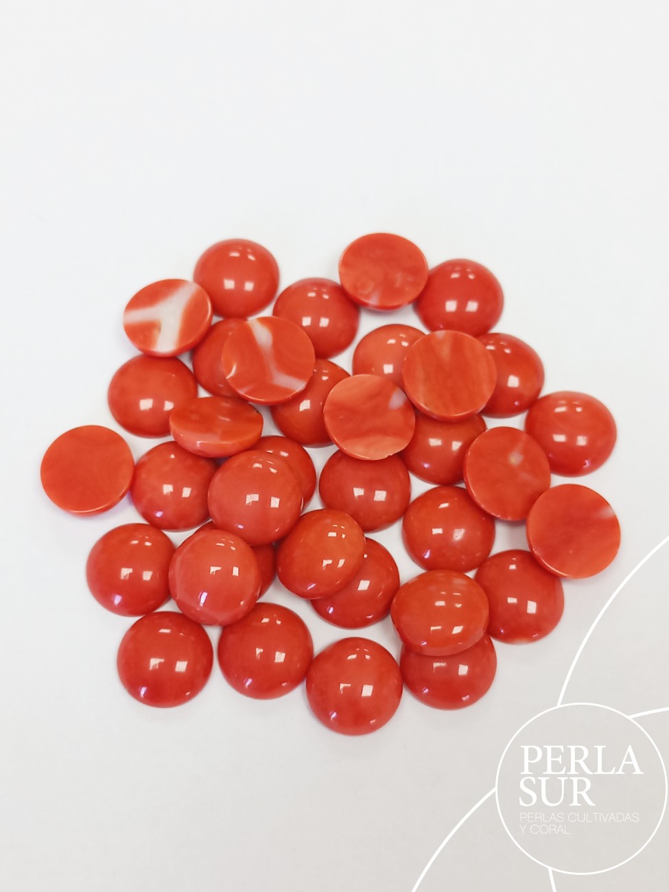 Cabujón 13mm Redondo coral japonés