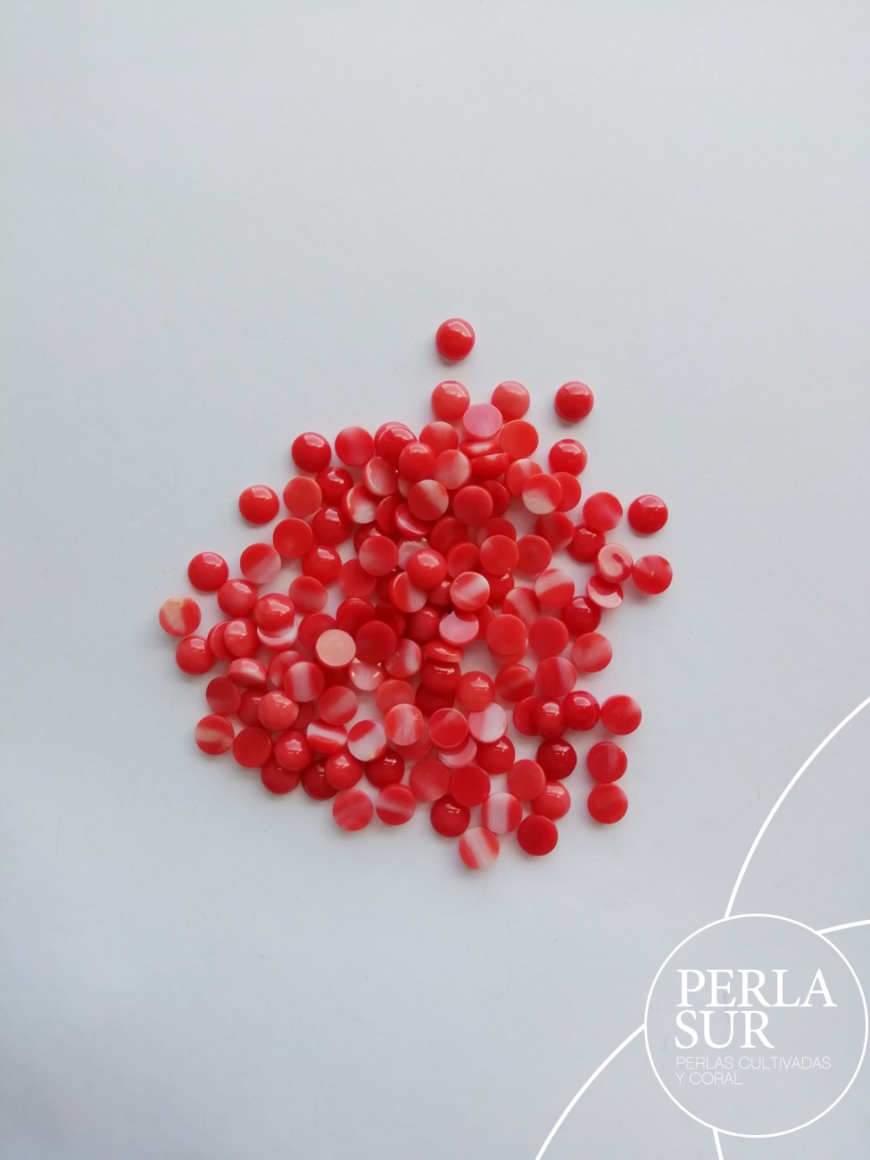 Cabujón 4mm Redondo Coral Japonés