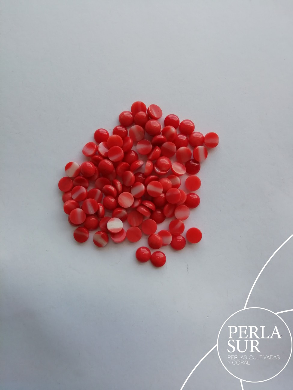 Cabujón 5mm Redondo Coral Japonés