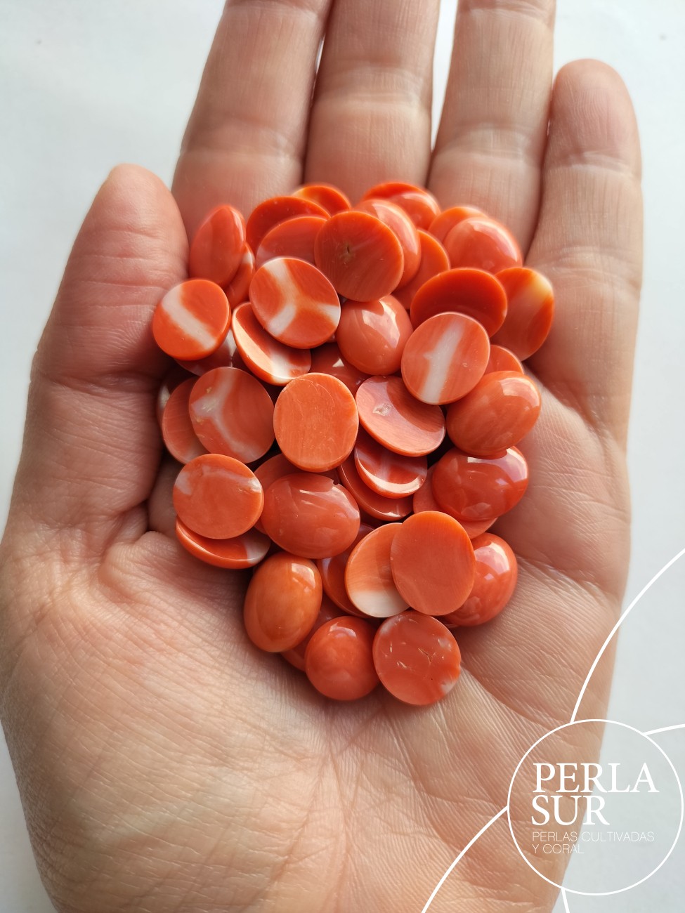 Cabujón 10x12mm Oval Coral Japonés