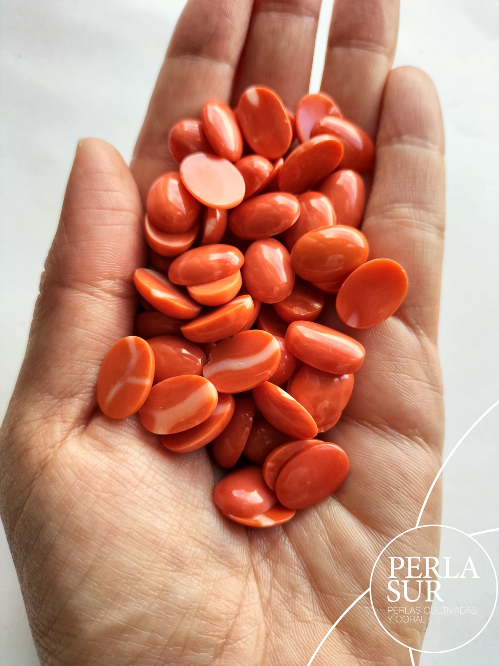 Cabujón 10X14mm Oval Coral Japonés