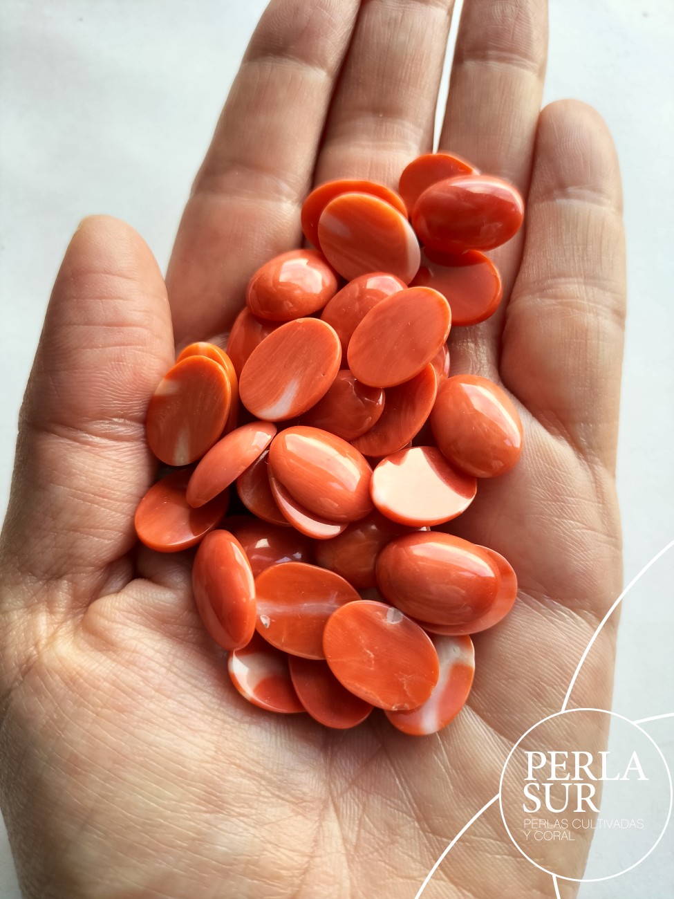 Cabujón 11x15mm Oval Coral Japonés