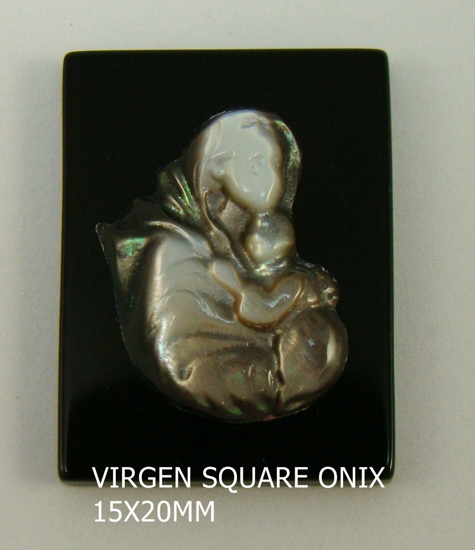 Vírgen con Niño Tahití-Onix 18x25mm