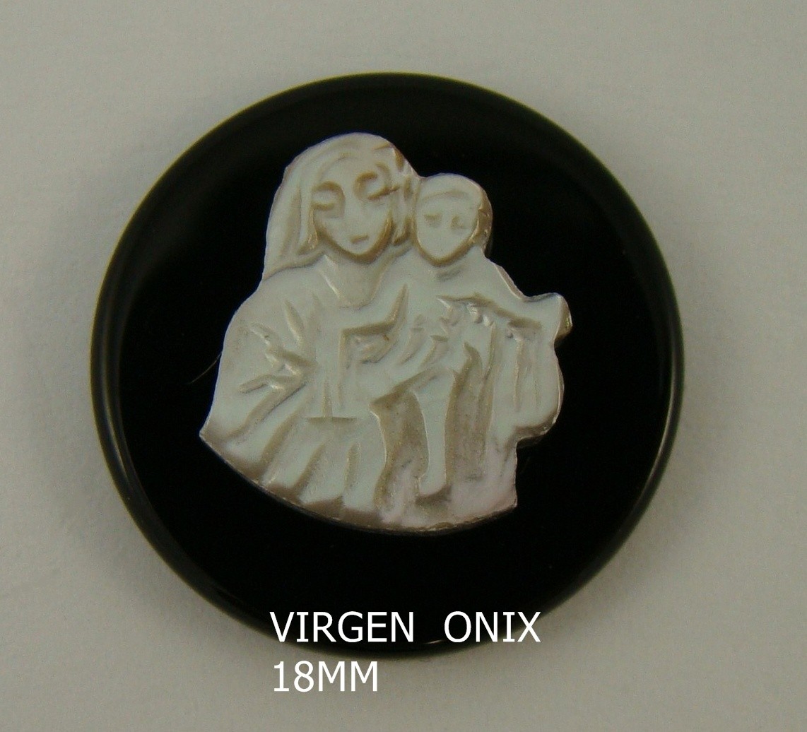 Vírgen con Niño Tahití-Onix 18 mm