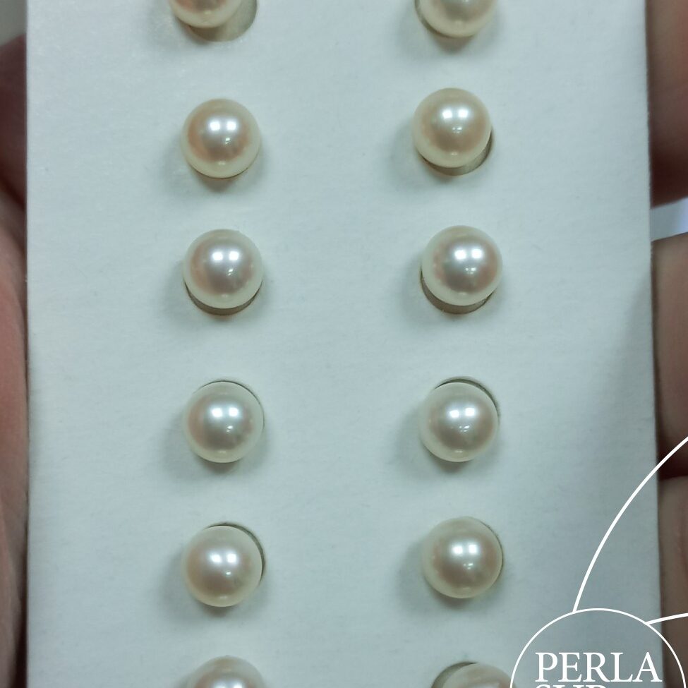 Pareja perla esférica 1/2T 5'5-6mm blanca