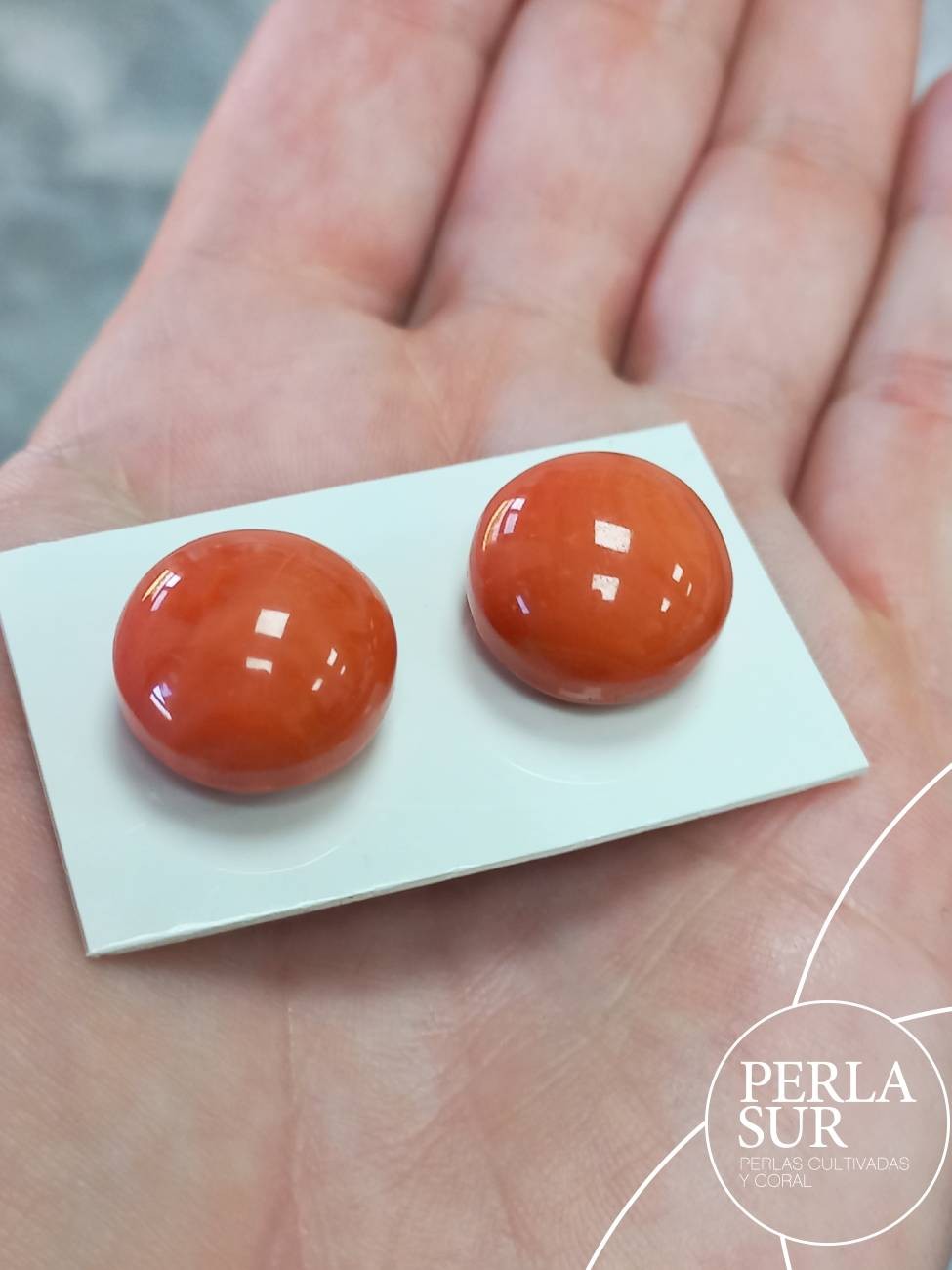 Pareja de Botón 15mm ½T Coral Japonés