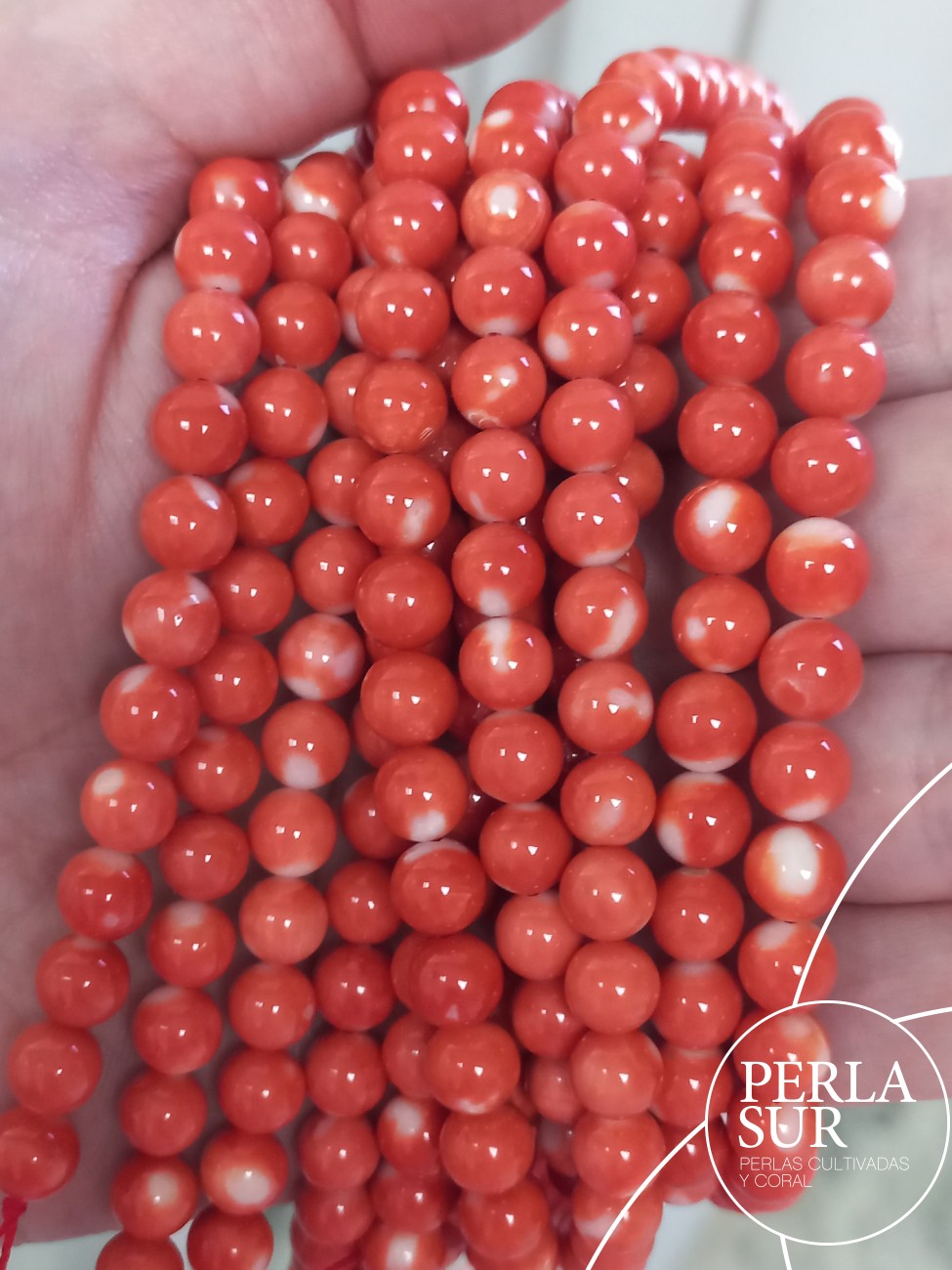 Hilo Bola 6´5-7mm Coral Japonés