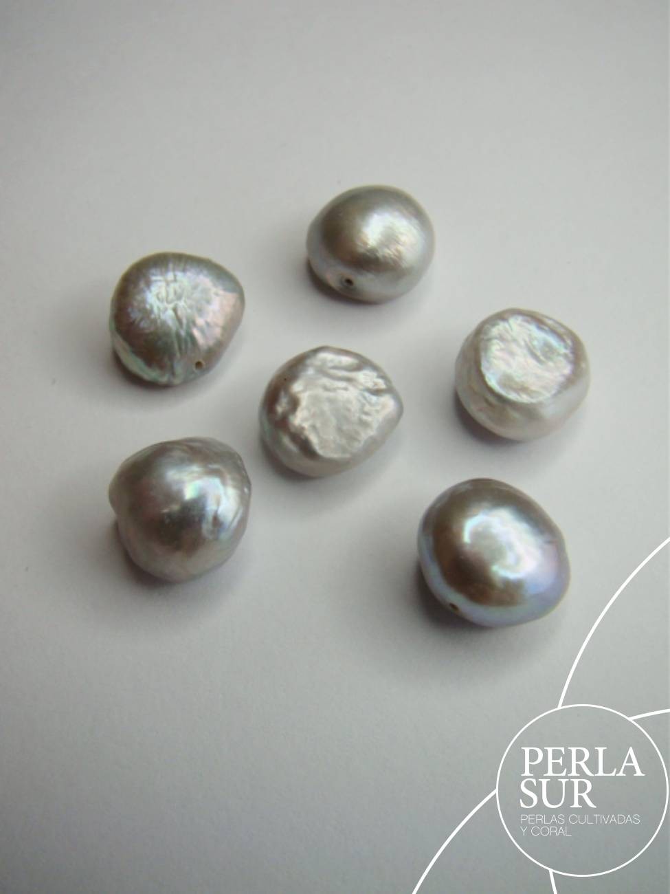 Perla suelta barroca PASADA 10-11mm Gris