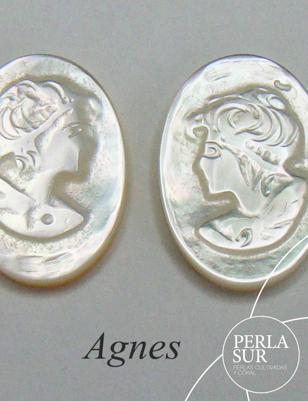 Par 10x14mm Agnes Camafeo Nácar Australiana