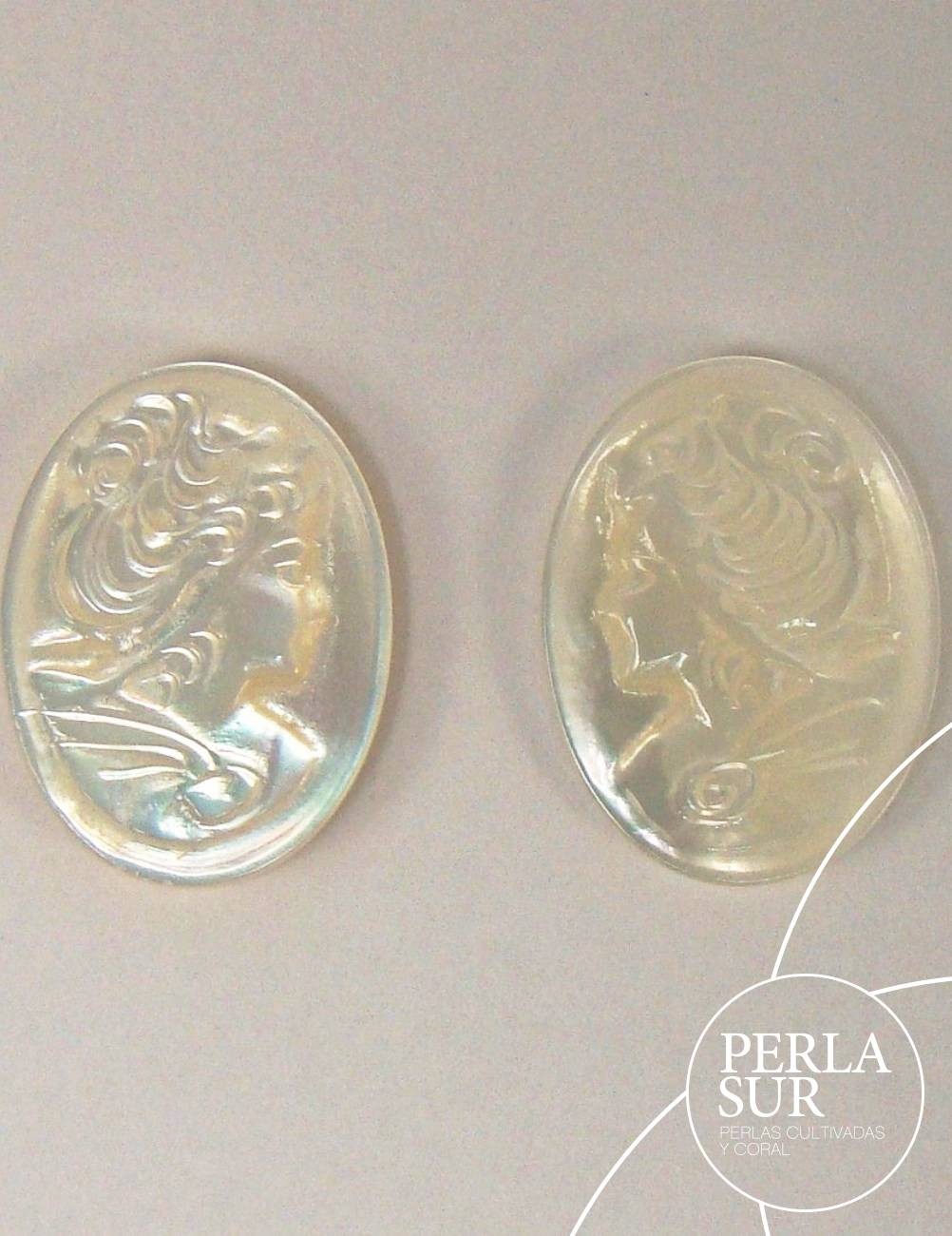 Par 12x16mm Agnes Camafeo Nácar Australiana