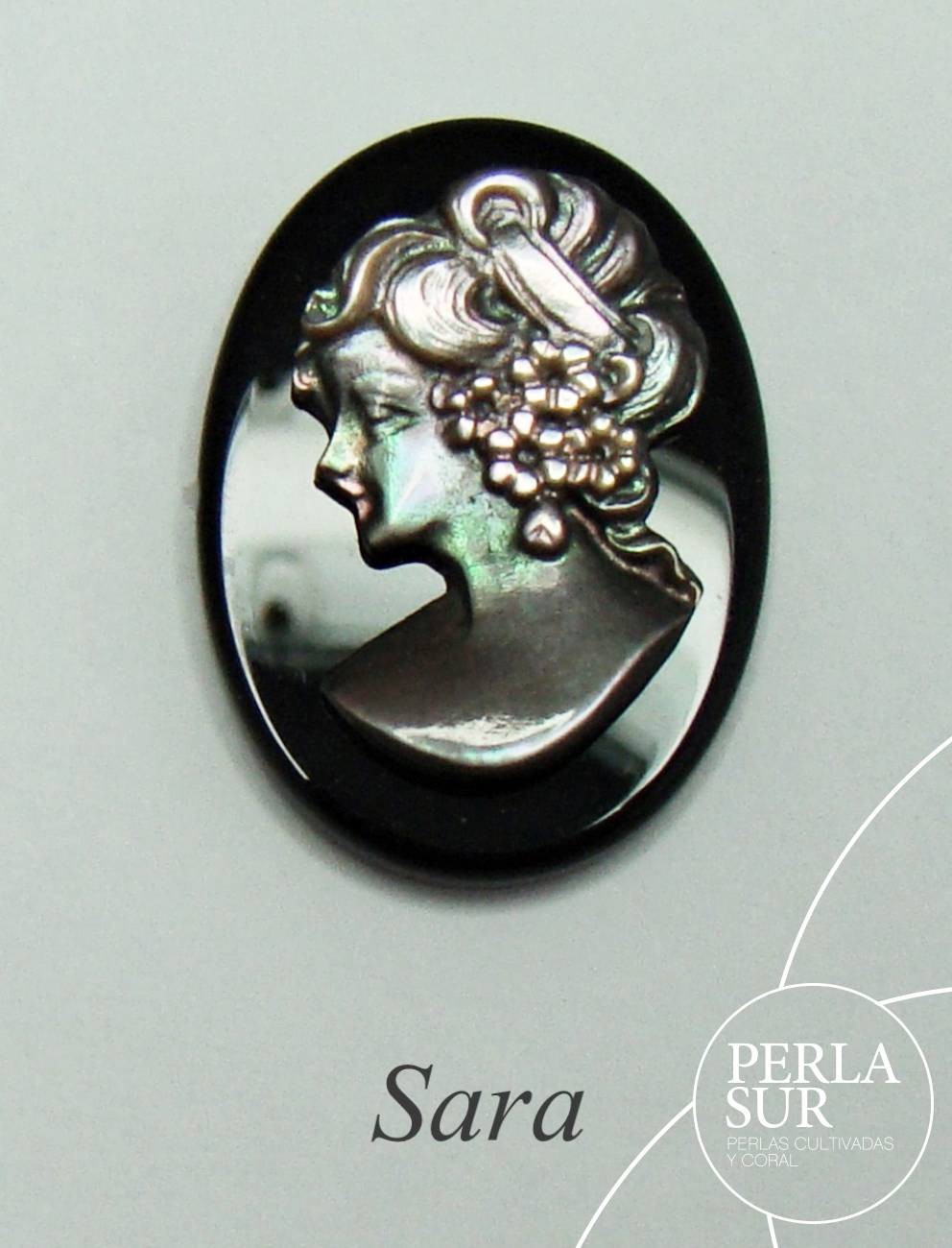 Sara 18x25mm Camafeo Nácar Tahití + Ónix