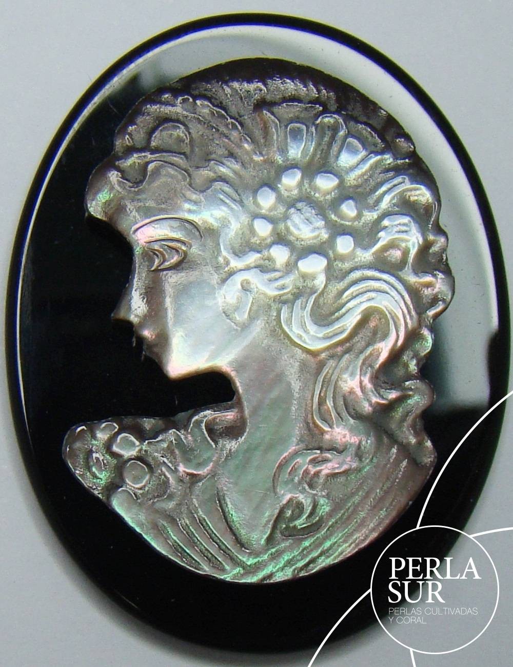 Eva 27x35mm Camafeo Nácar Tahití + Ónix