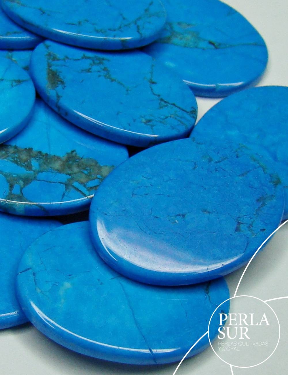 Disco 15x20mm Howlita Turquesa