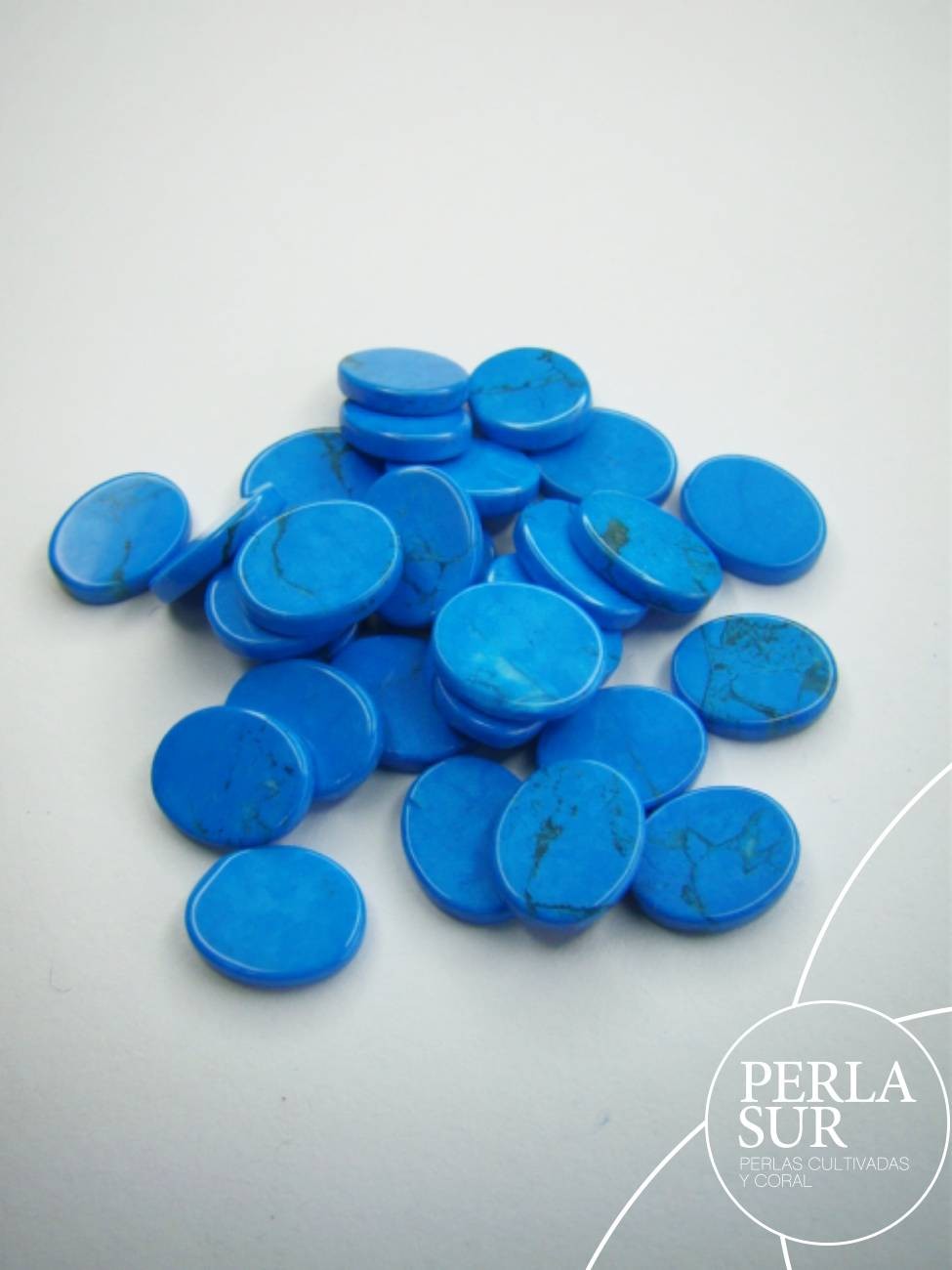 Disco 8x10mm Howlita Turquesa