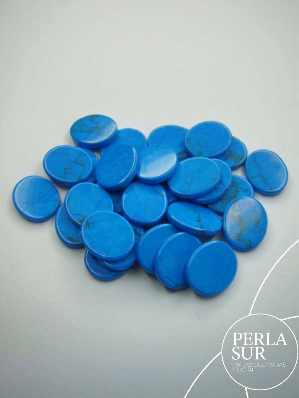 Disco 10x12mm Howlita Turquesa