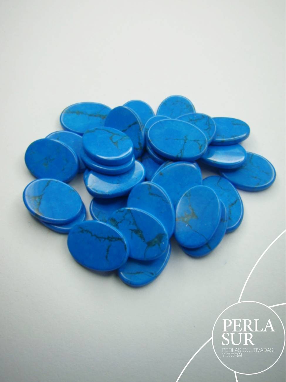 Disco 10x14mm Howlita Turquesa