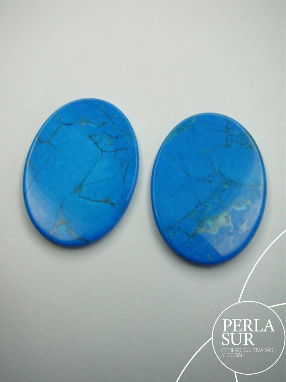 Disco 22x30mm Howlita Turquesa