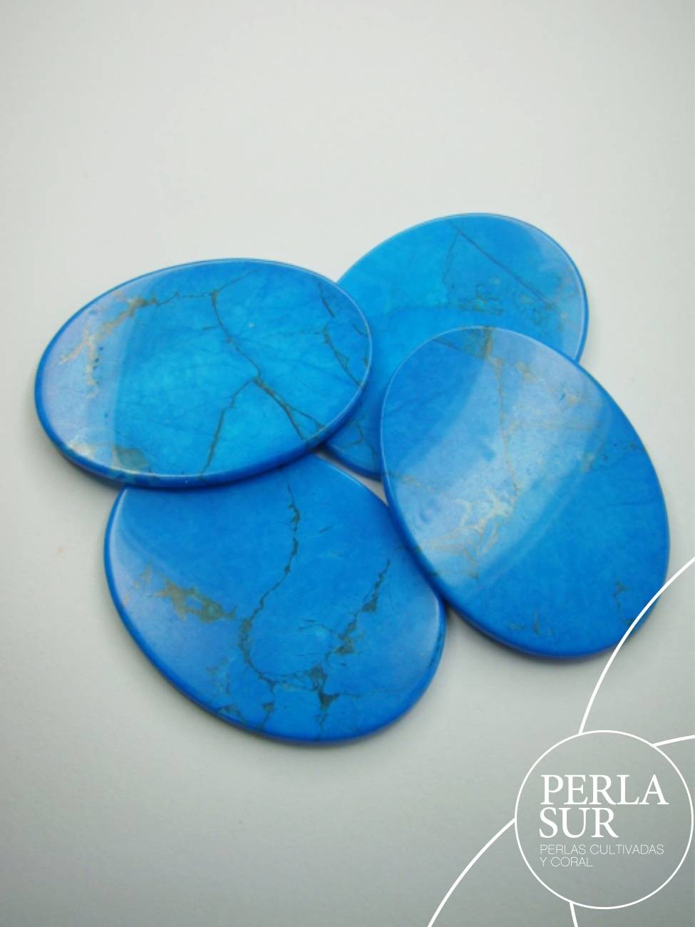 Disco 30x40mm Howlita Turquesa