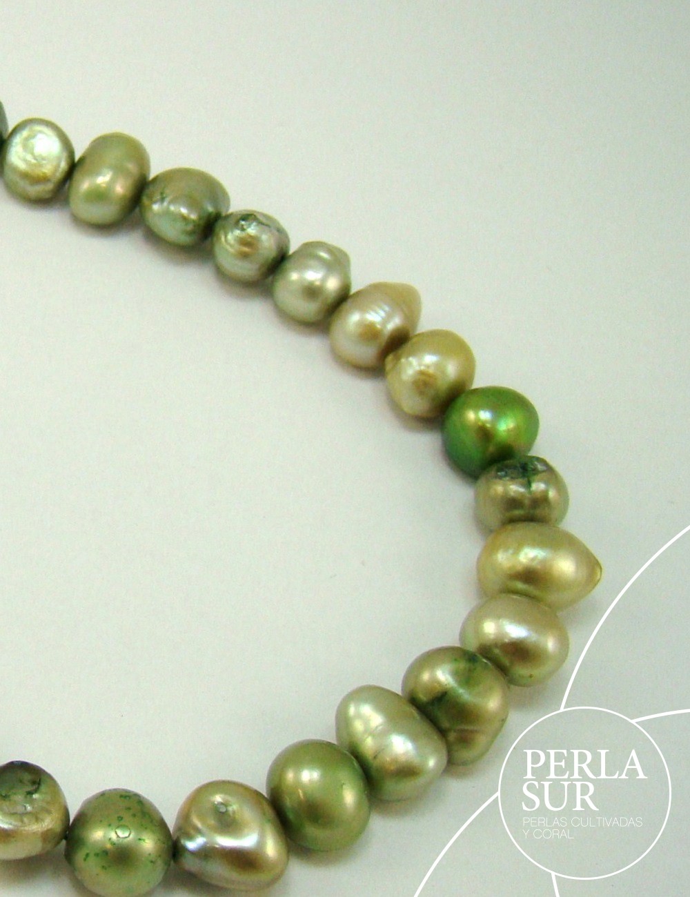 Perla barroca 9-10mm verde manzana