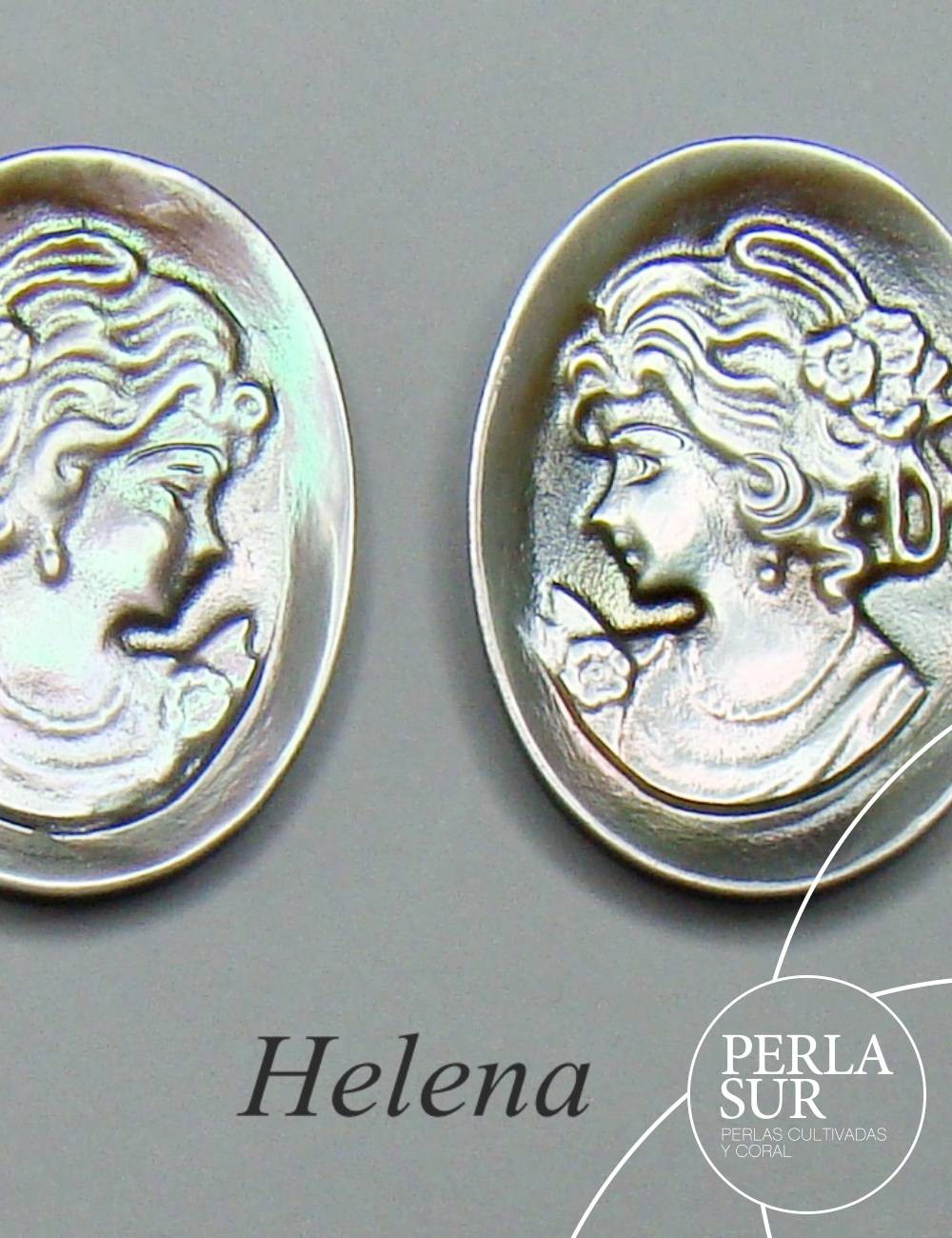 Par Helena 15x20mm Camafeo Nácar Tahití