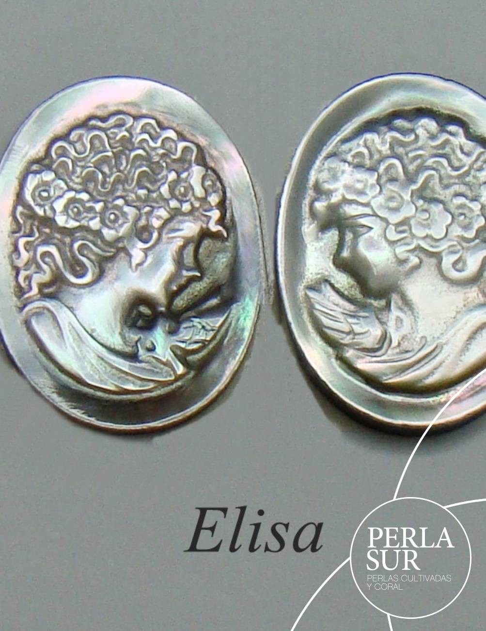 Par Elisa 15x20mm Camafeo Nácar Tahití