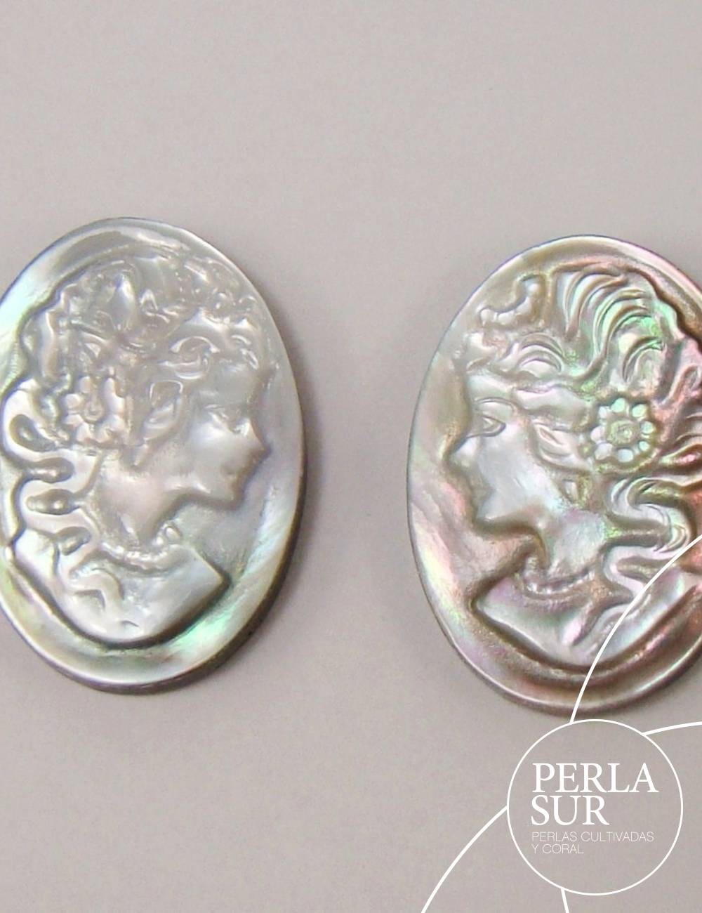 Par Eva 13x18mm Camafeo Nácar Tahití