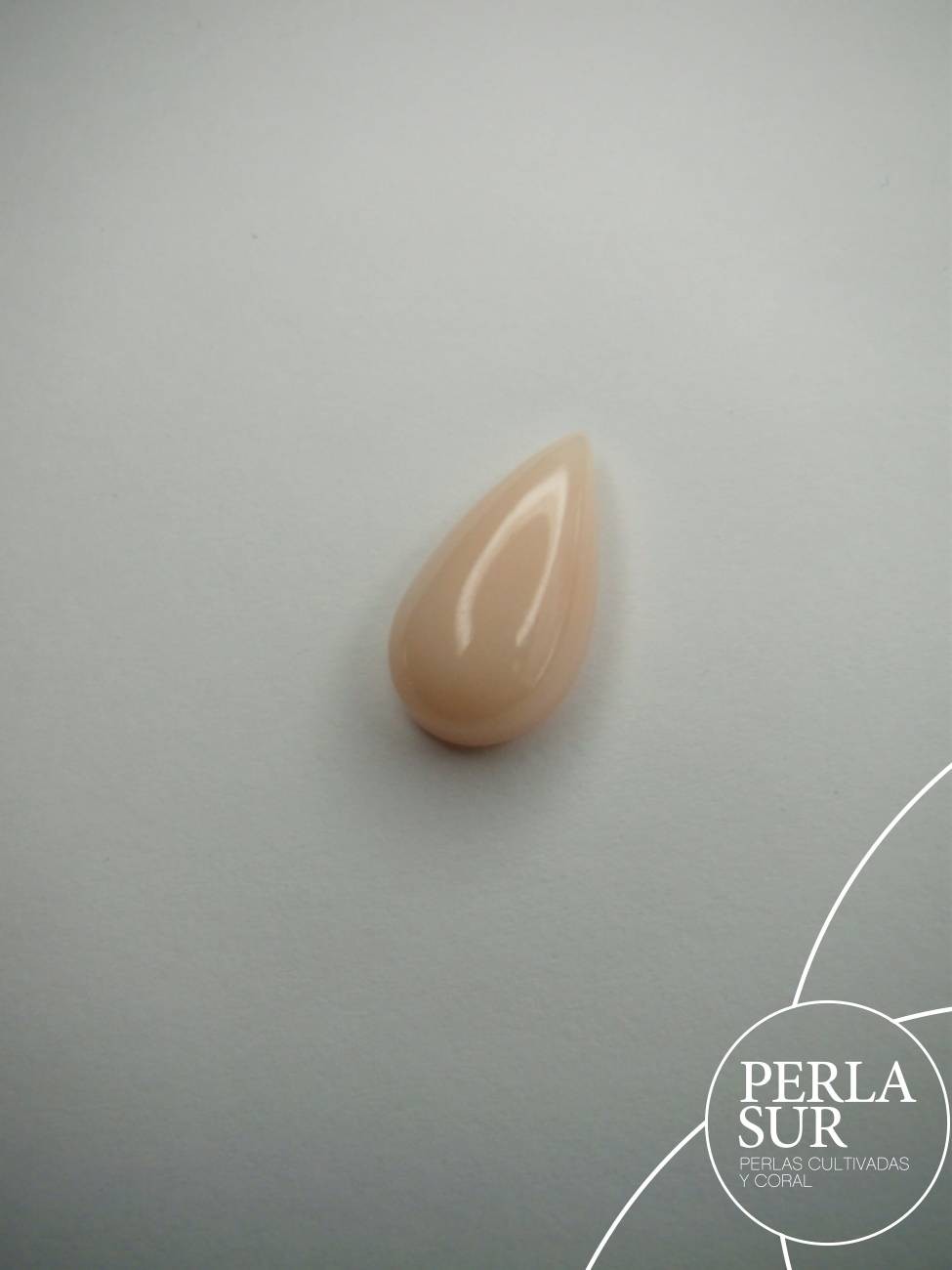 Cabujón 21x11mm Lágrima Coral Rosa