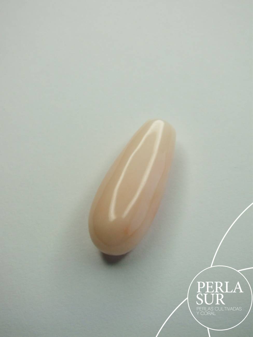 Perilla 24x10mm coral rosa (sin taladro)