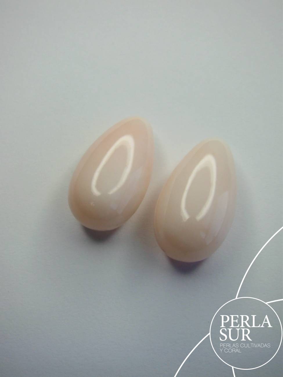 Pareja Perillas 22x12mm coral rosa
