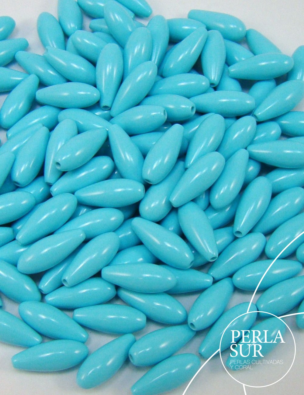 Perilla pasada 4x10mm turquesa