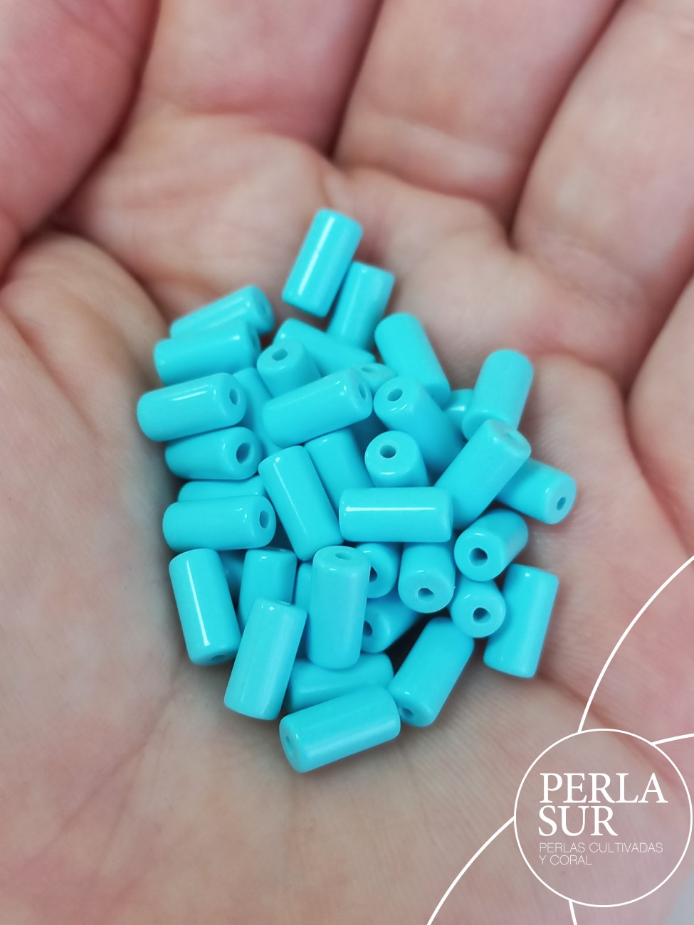 Tubo 4x8mm Pasado Turquesa Reconstituída