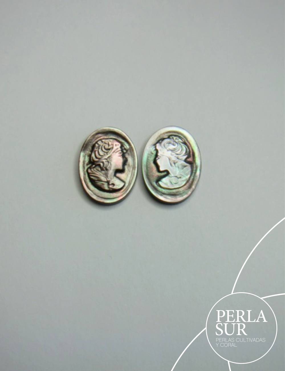 Par Agnes 10x14mm Camafeo Nácar Tahití