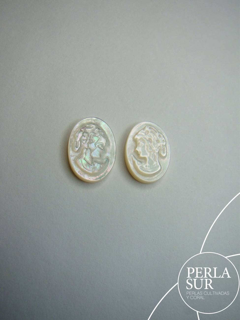 Par 10x14mm Helena Camafeo Nácar Australiana