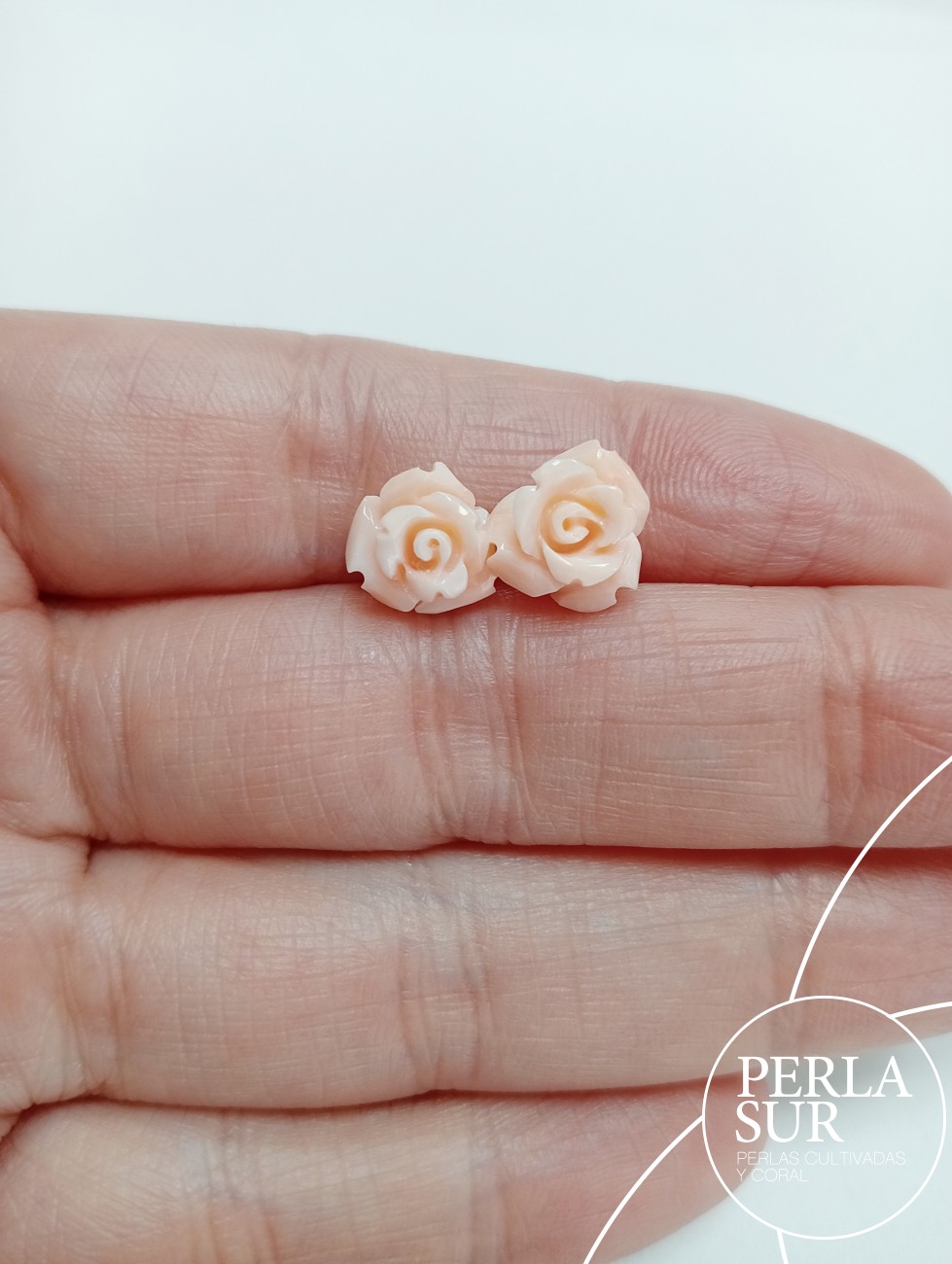 Pareja rosas 10mm Coral Rosa clarito