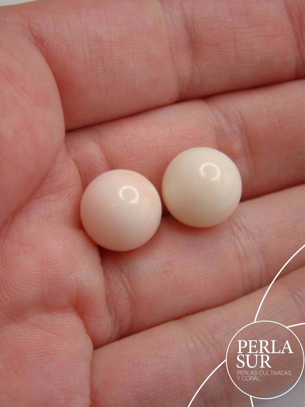 Pareja Bolas 11´5mm Coral Rosa