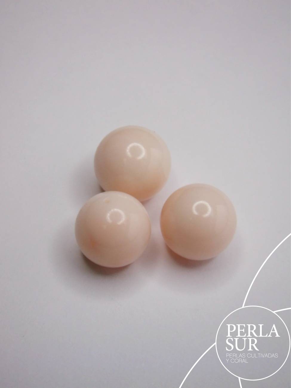 Trío Bolas 11-12mm Coral Rosa