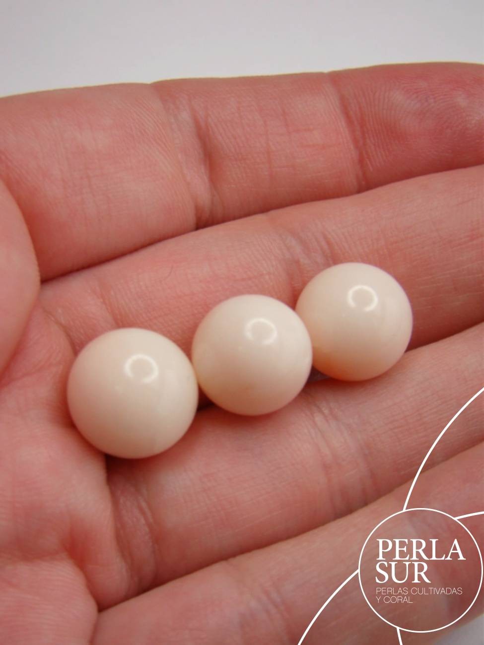 Trío Bolas 11-12mm Coral Rosa