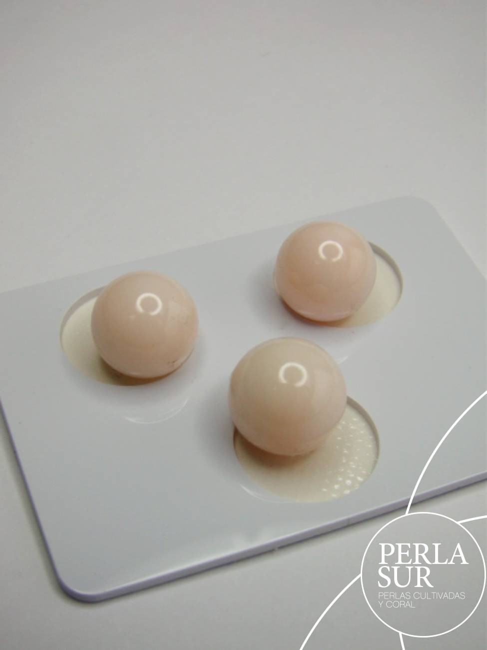 Trío Bolas 9-10mm Coral Rosa