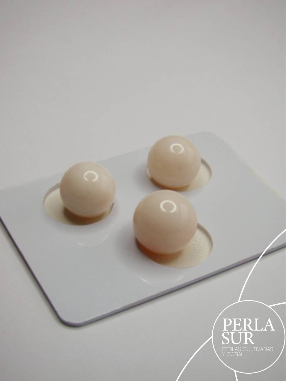 Trío Bolas 10-10'5mm Coral Rosa