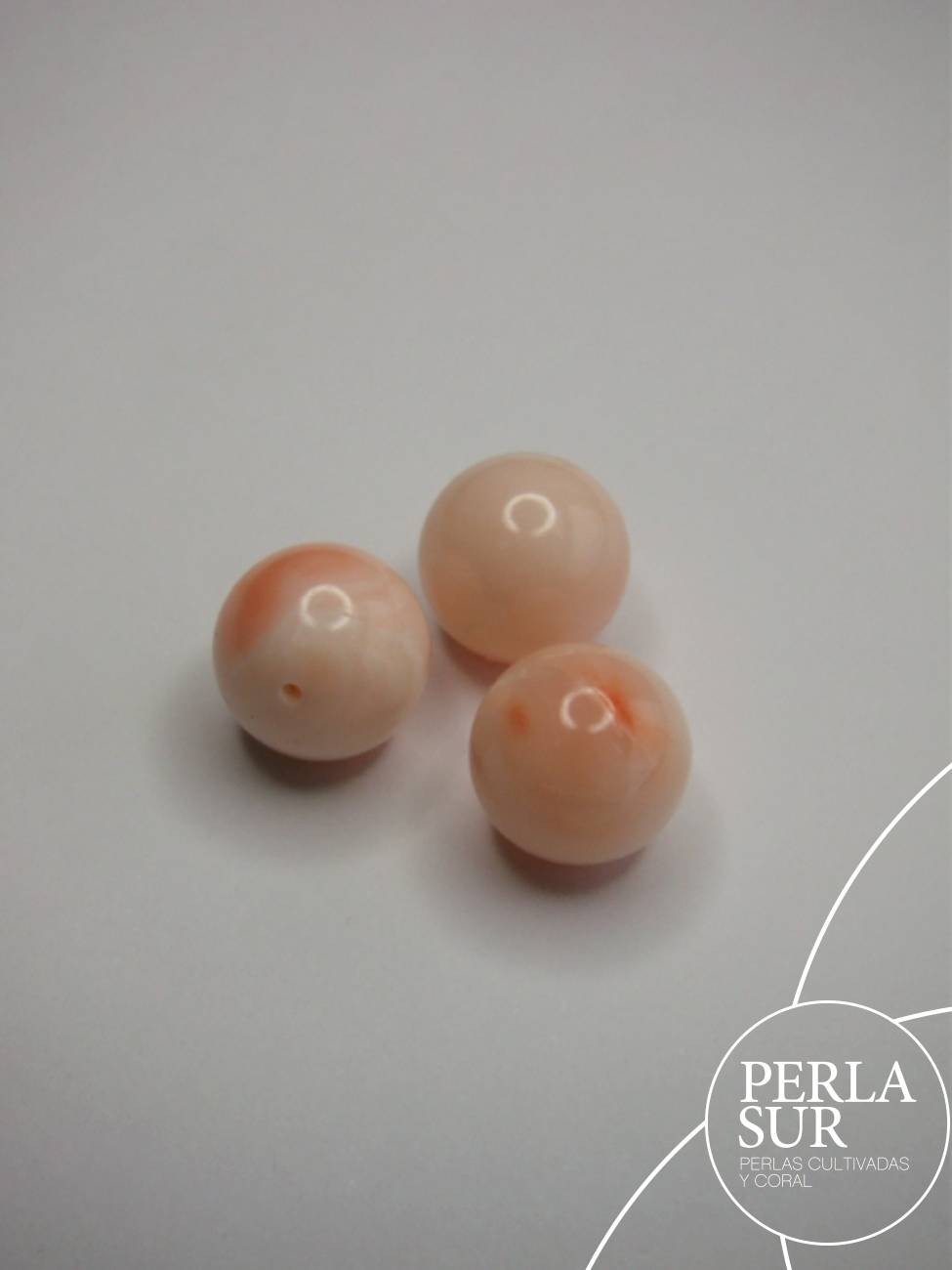 Trío Bolas 10-10´5mm Coral Rosa