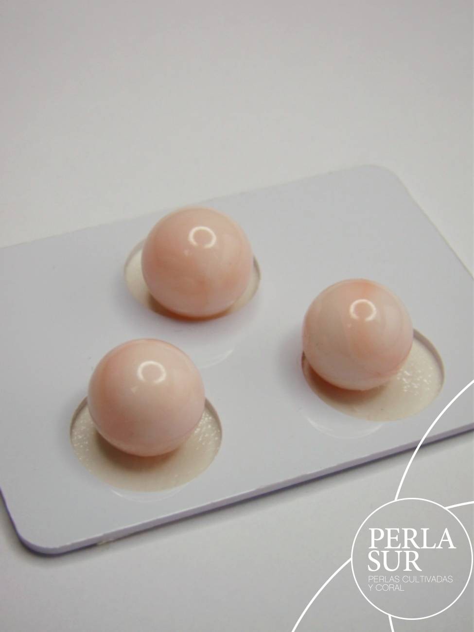 Trío Bolas 9´5-10mm Coral Rosa