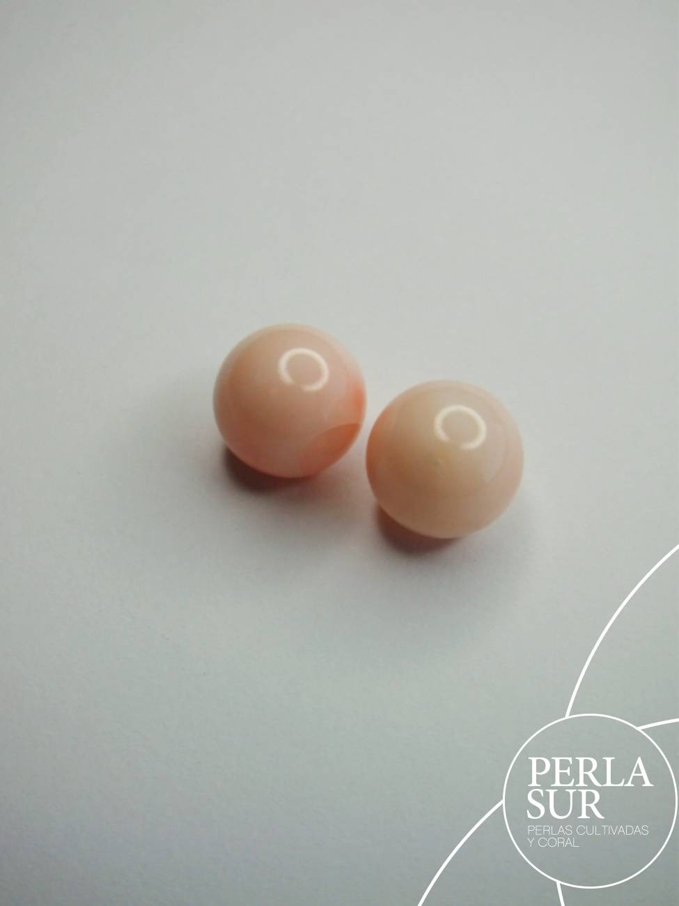 Par Bolas 10mm ½t. Coral Rosa