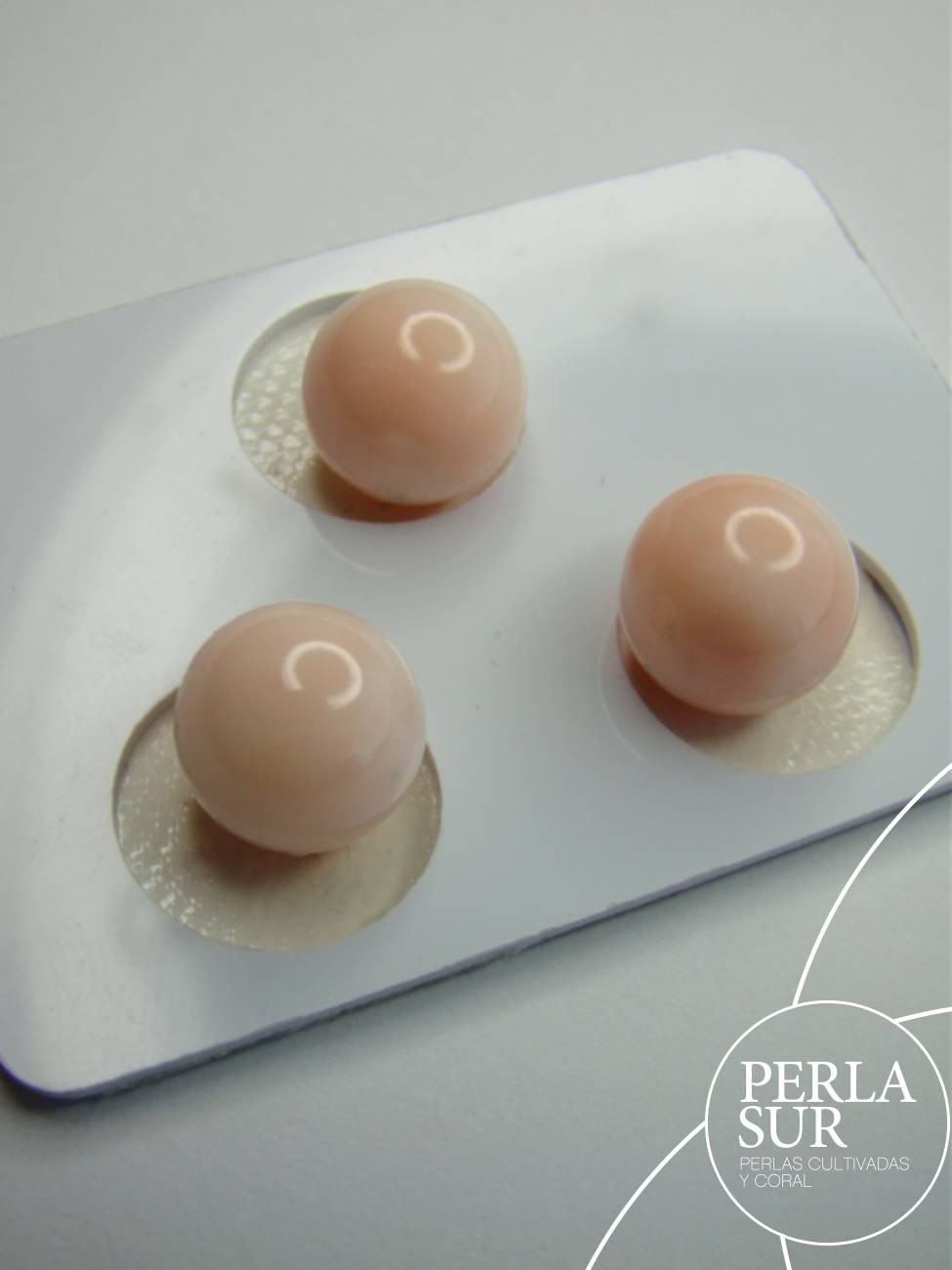 Trío Bolas 10mm ½t. Coral Rosa