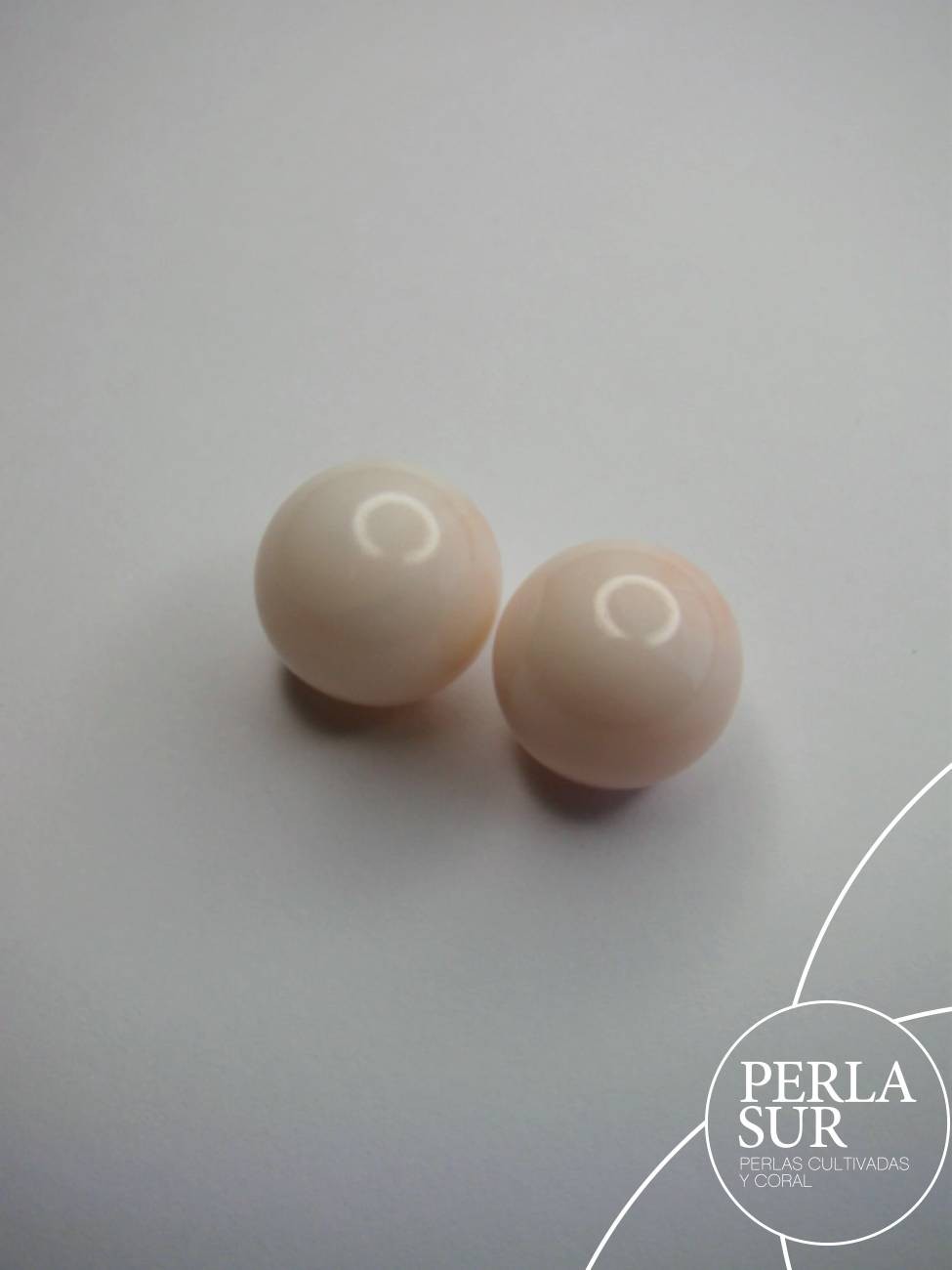 Par Bolas 13-13´5mm Coral Rosa