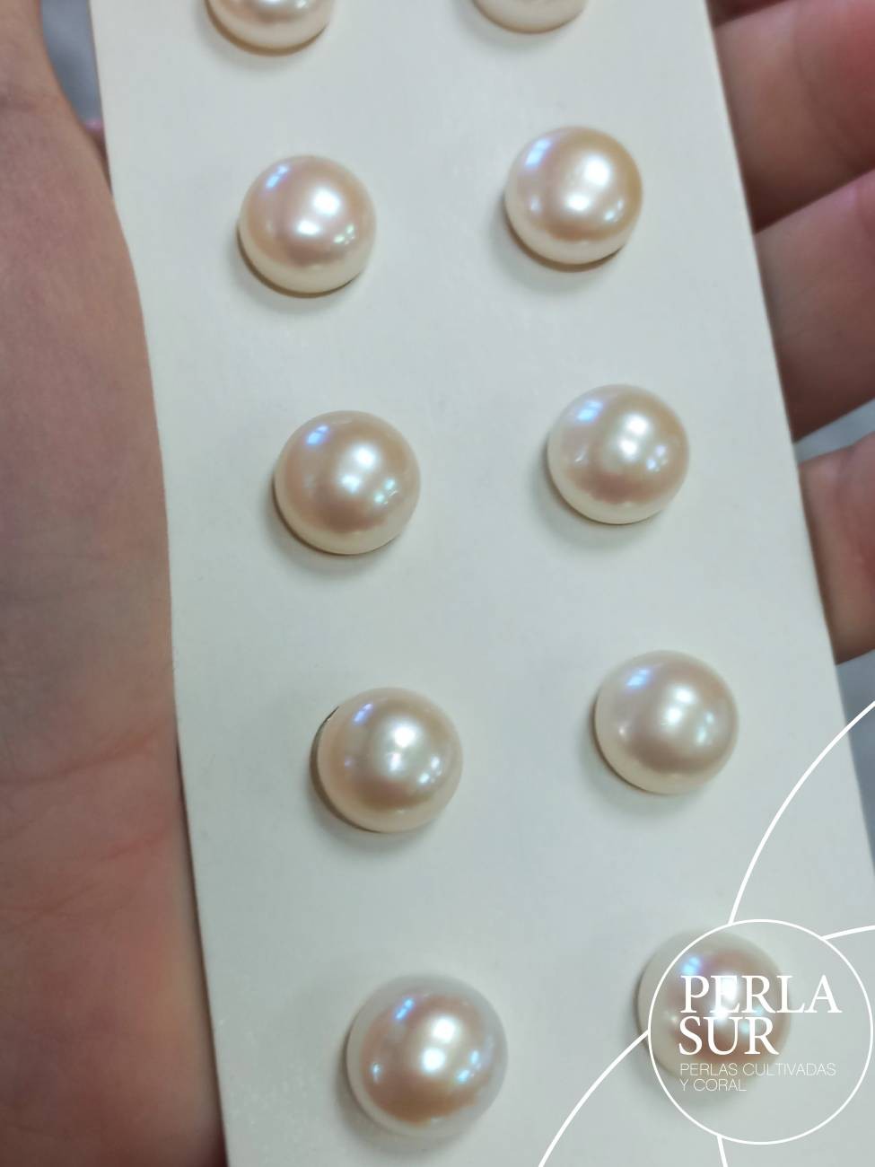Pareja perla Botón 10'5-11mm 1/2t Color Natural