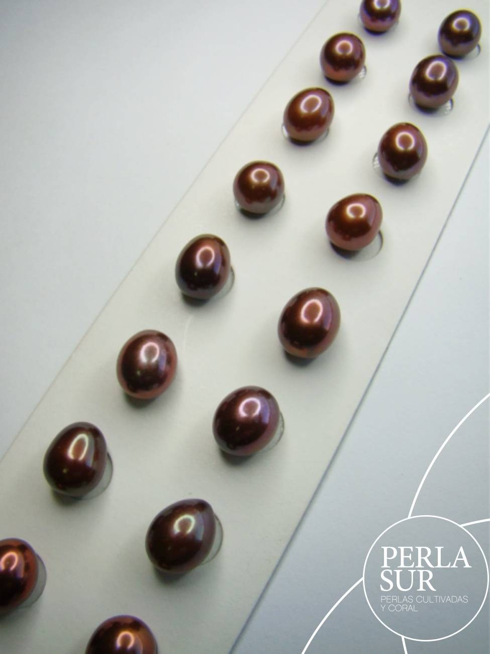 Pareja Perla 9-10mm Oval Brownie SIN taladro