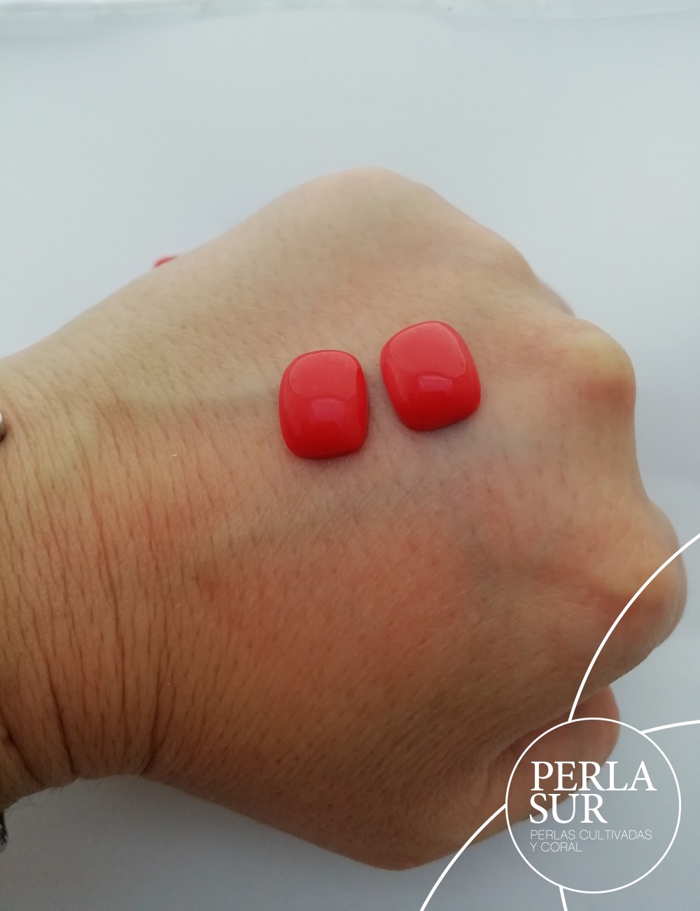 Cabujón 10x12mm antik coral japonés